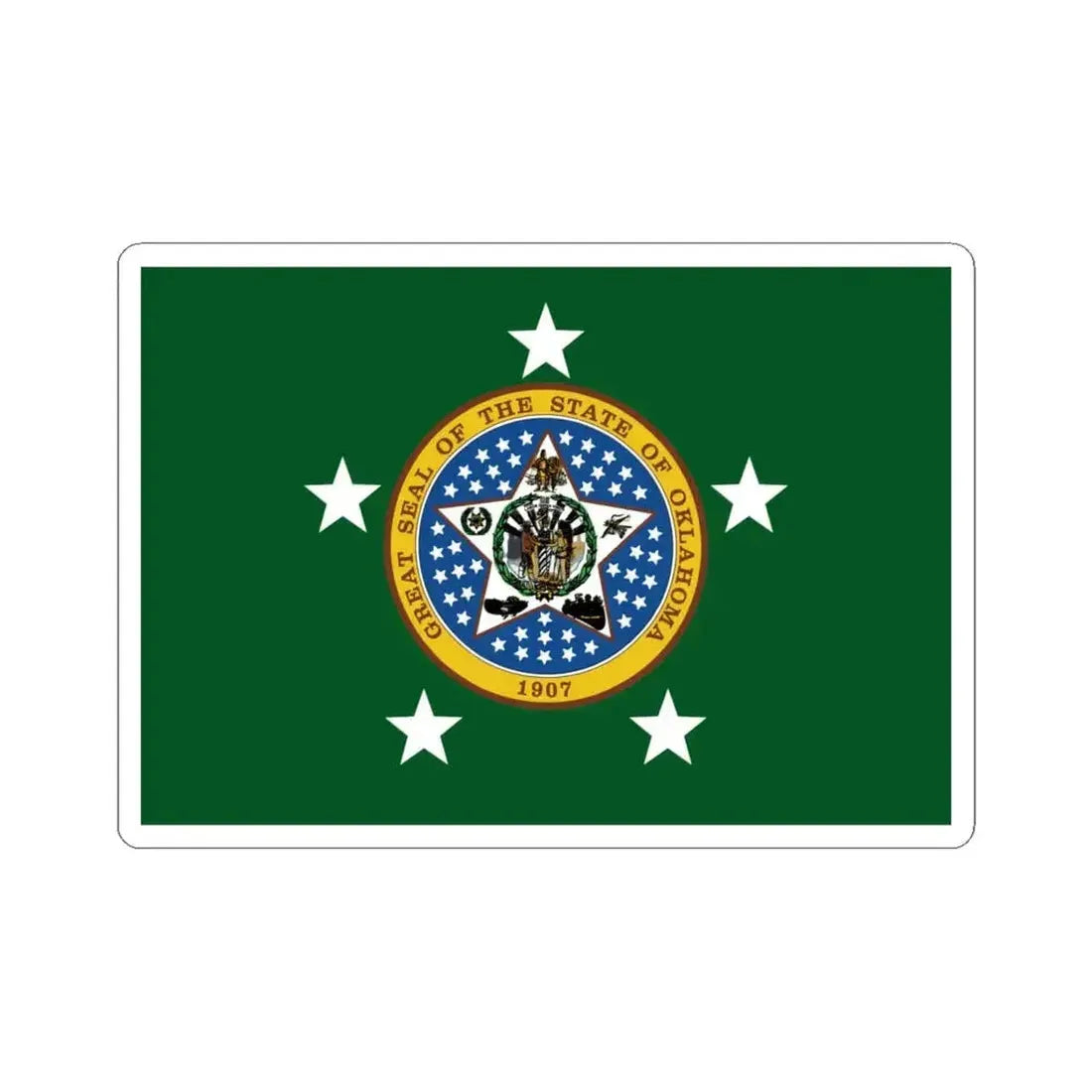 Flag of the Governor of Oklahoma (United States) STICKER Vinyl Kiss-Cut Decal 6 Inch White - The Sticker Space
