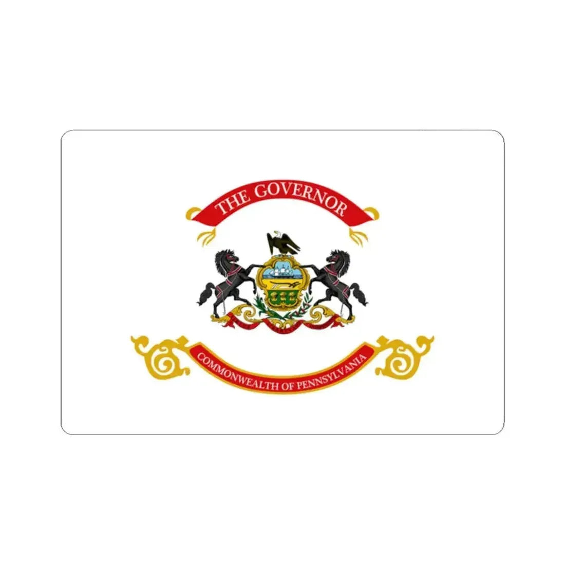 Flag of the Governor of Pennsylvania (United States) STICKER Vinyl Kiss-Cut Decal 2 Inch White - The Sticker Space
