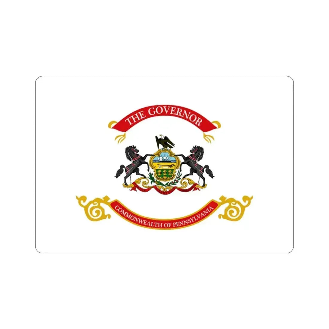 Flag of the Governor of Pennsylvania (United States) STICKER Vinyl Kiss-Cut Decal 3 Inch White - The Sticker Space
