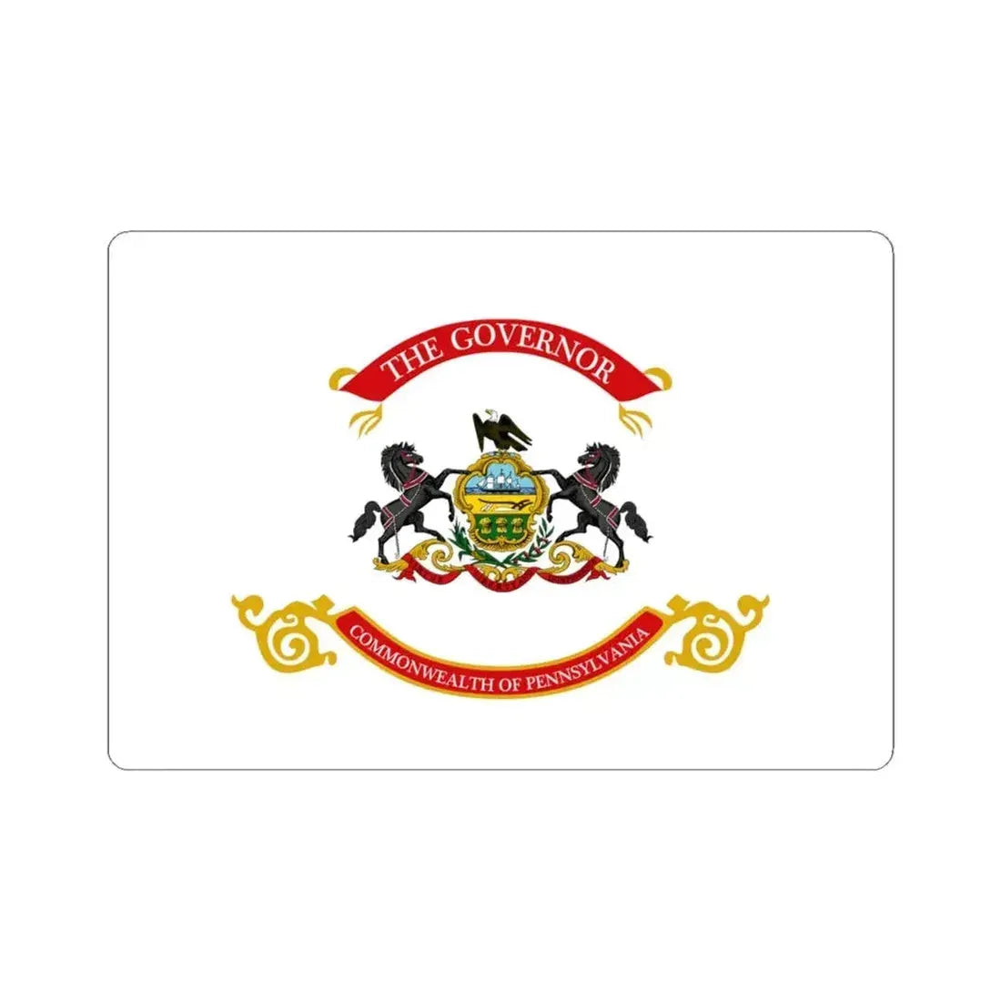Flag of the Governor of Pennsylvania (United States) STICKER Vinyl Kiss-Cut Decal 4 Inch White - The Sticker Space