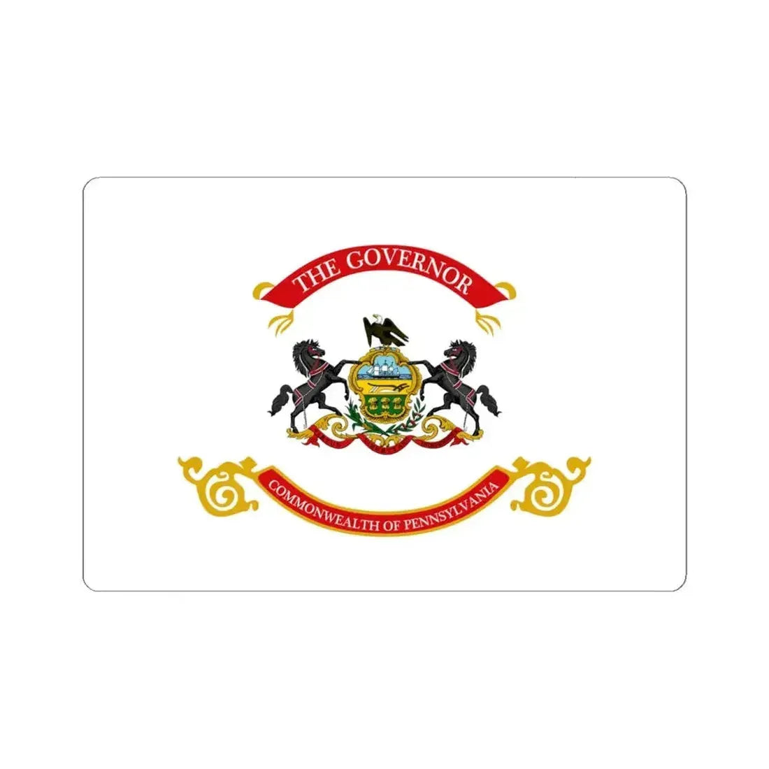 Flag of the Governor of Pennsylvania (United States) STICKER Vinyl Kiss-Cut Decal 6 Inch White - The Sticker Space
