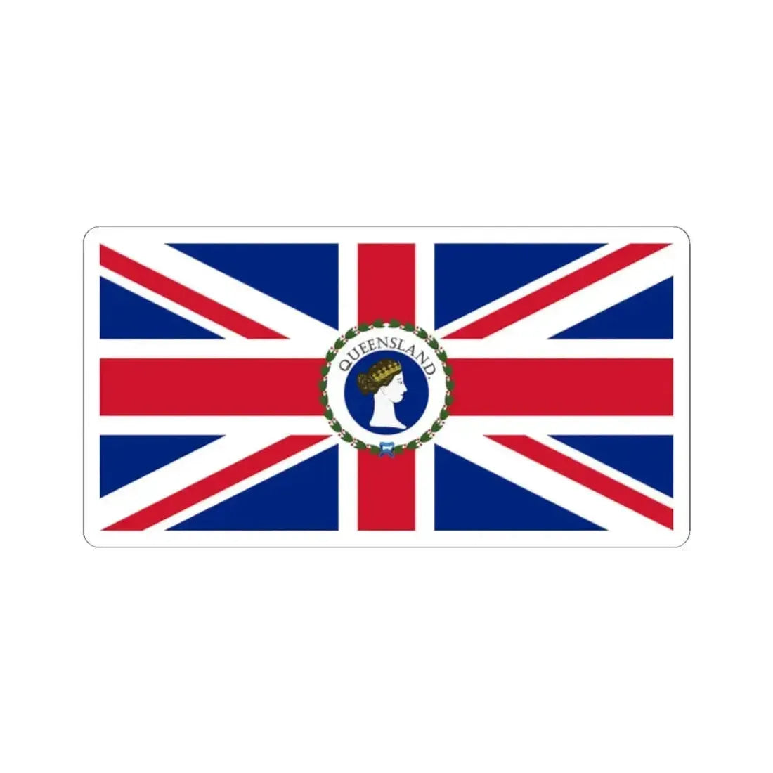 Flag of the Governor of Queensland 1870-1876 (Australia) STICKER Vinyl Kiss-Cut Decal 2 Inch White - The Sticker Space