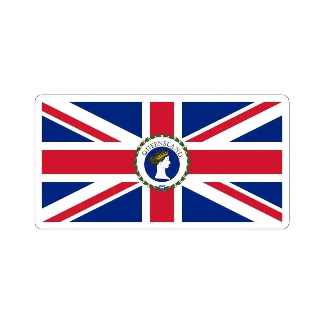 Flag of the Governor of Queensland 1870-1876 (Australia) STICKER Vinyl Kiss-Cut Decal 4 Inch White - The Sticker Space