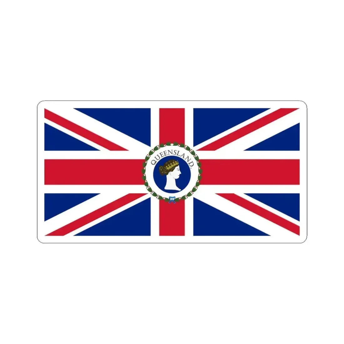 Flag of the Governor of Queensland 1870-1876 (Australia) STICKER Vinyl Kiss-Cut Decal 6 Inch White - The Sticker Space