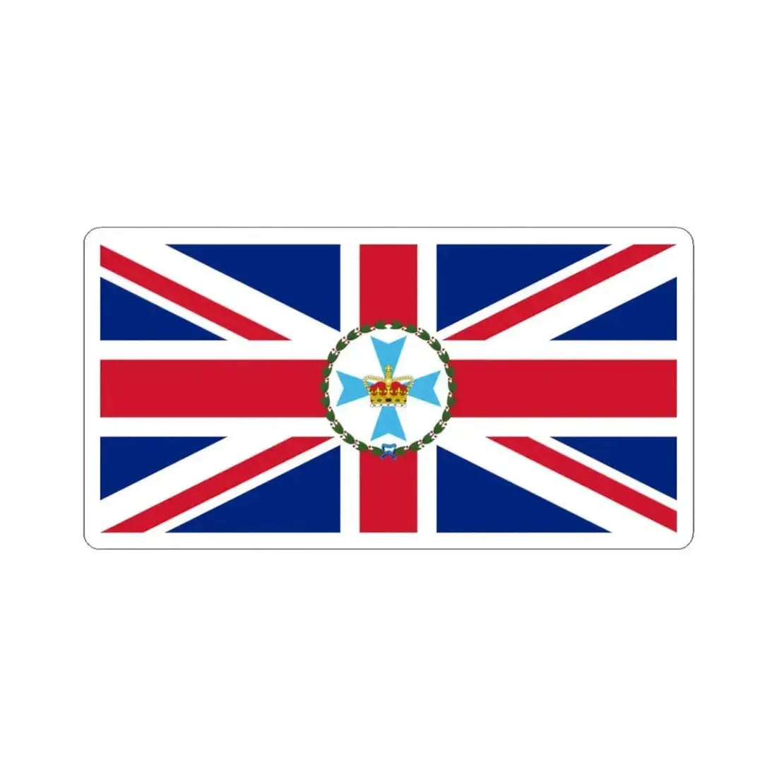 Flag of the Governor of Queensland 1876-1901 (Australia) STICKER Vinyl Kiss-Cut Decal 3 Inch White - The Sticker Space