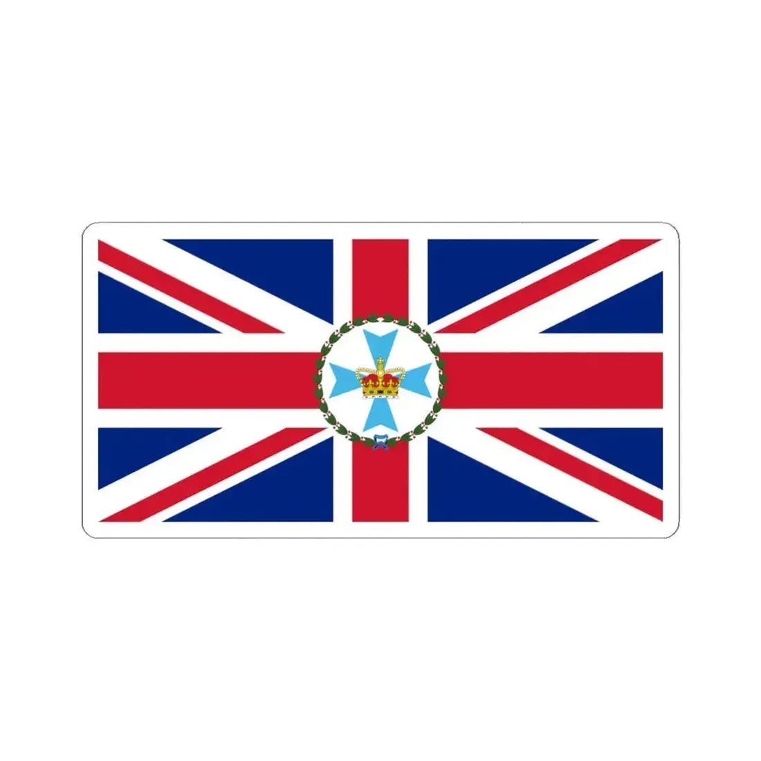 Flag of the Governor of Queensland 1876-1901 (Australia) STICKER Vinyl Kiss-Cut Decal 4 Inch White - The Sticker Space
