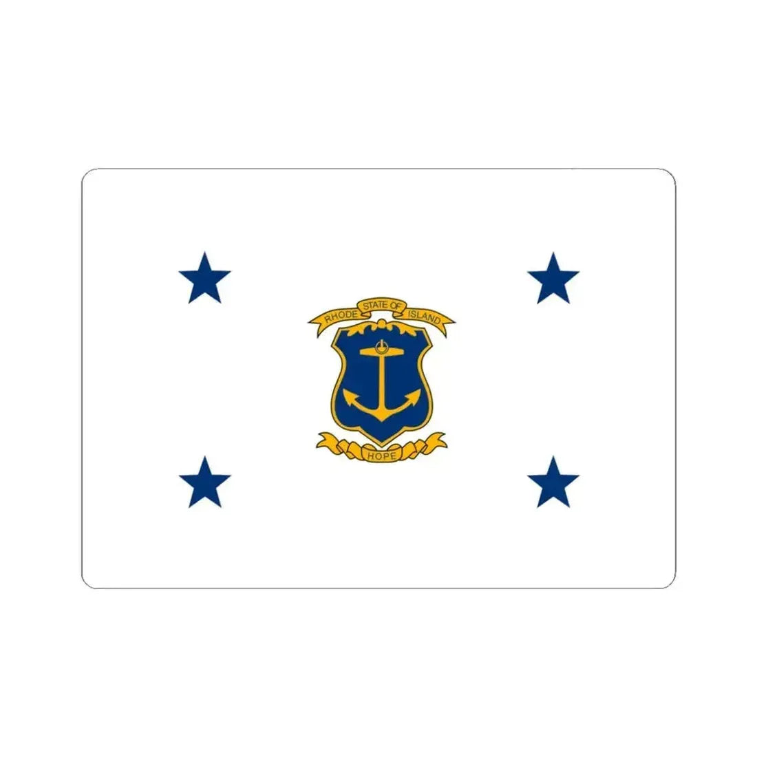 Flag of the Governor of Rhode Island (United States) STICKER Vinyl Kiss-Cut Decal 3 Inch White - The Sticker Space