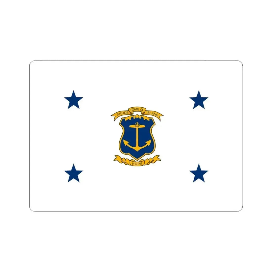 Flag of the Governor of Rhode Island (United States) STICKER Vinyl Kiss-Cut Decal 4 Inch White - The Sticker Space