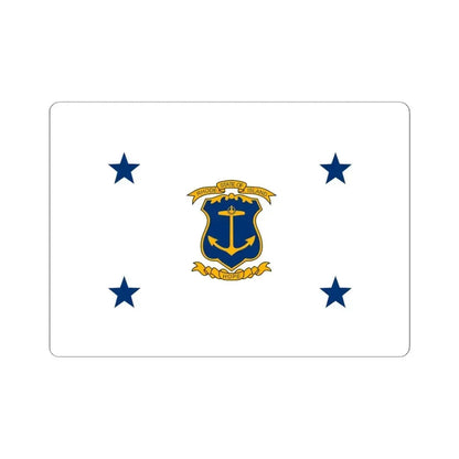 Flag of the Governor of Rhode Island (United States) STICKER Vinyl Kiss-Cut Decal 4 Inch White - The Sticker Space