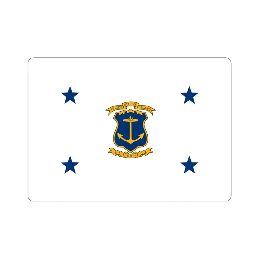Flag of the Governor of Rhode Island (United States) STICKER Vinyl Kiss-Cut Decal 6 Inch White - The Sticker Space