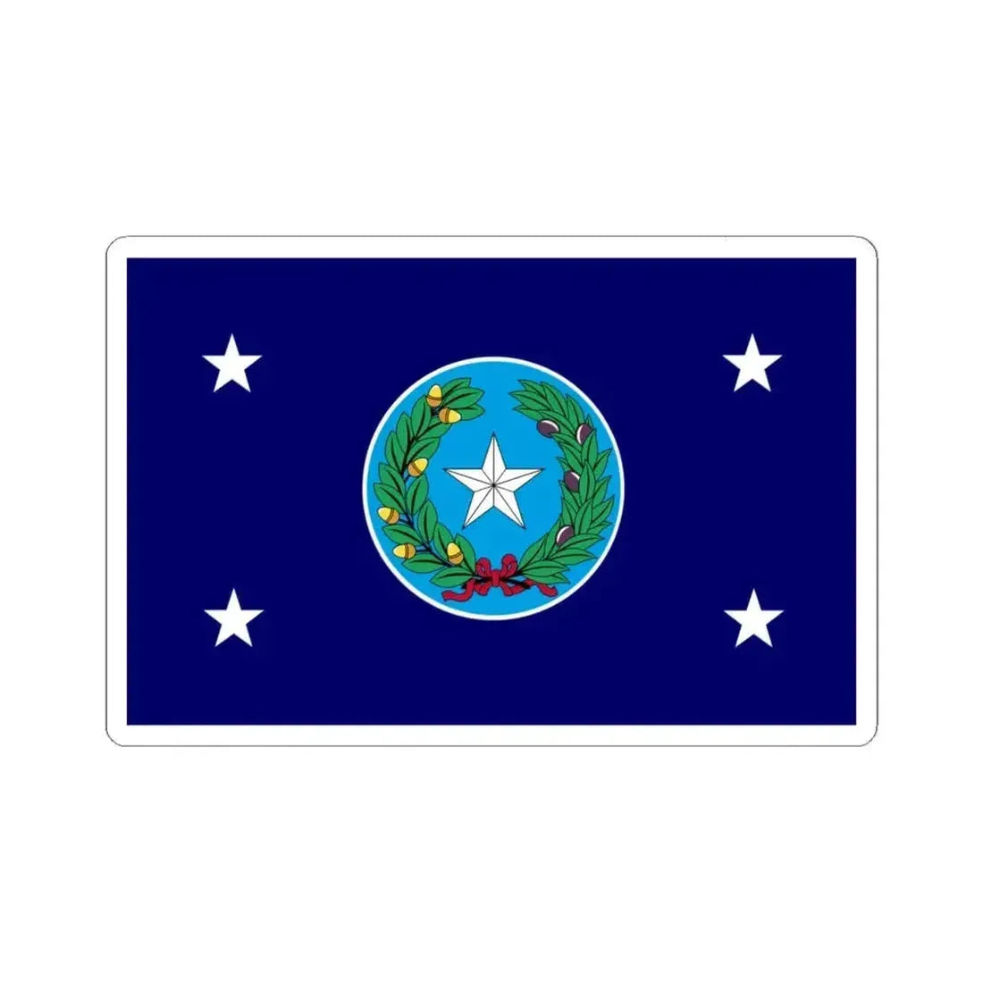Flag of the Governor of Texas (United States) STICKER Vinyl Kiss-Cut Decal 4 Inch White - The Sticker Space
