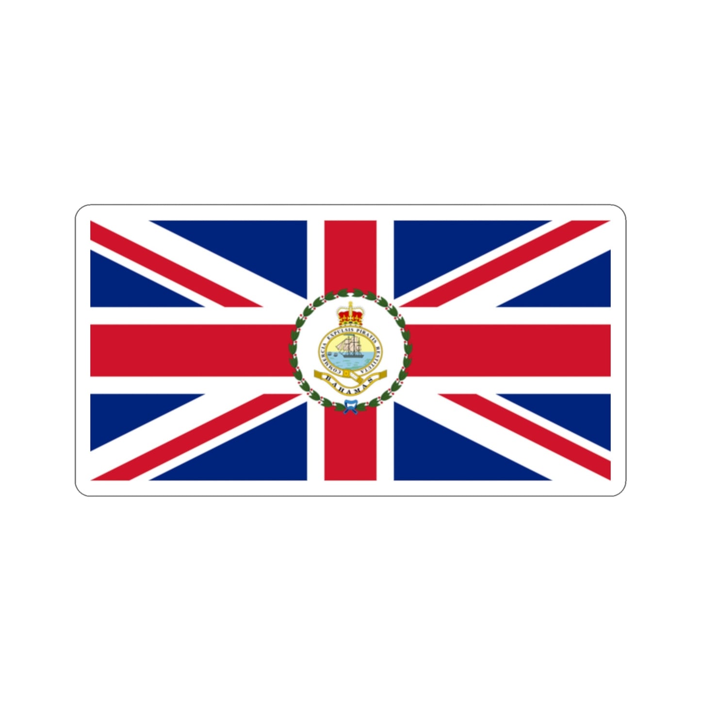 Flag of the Governor of the Bahamas (1869–1904 1953–1964) STICKER Vinyl Die-Cut Decal-2 Inch-The Sticker Space