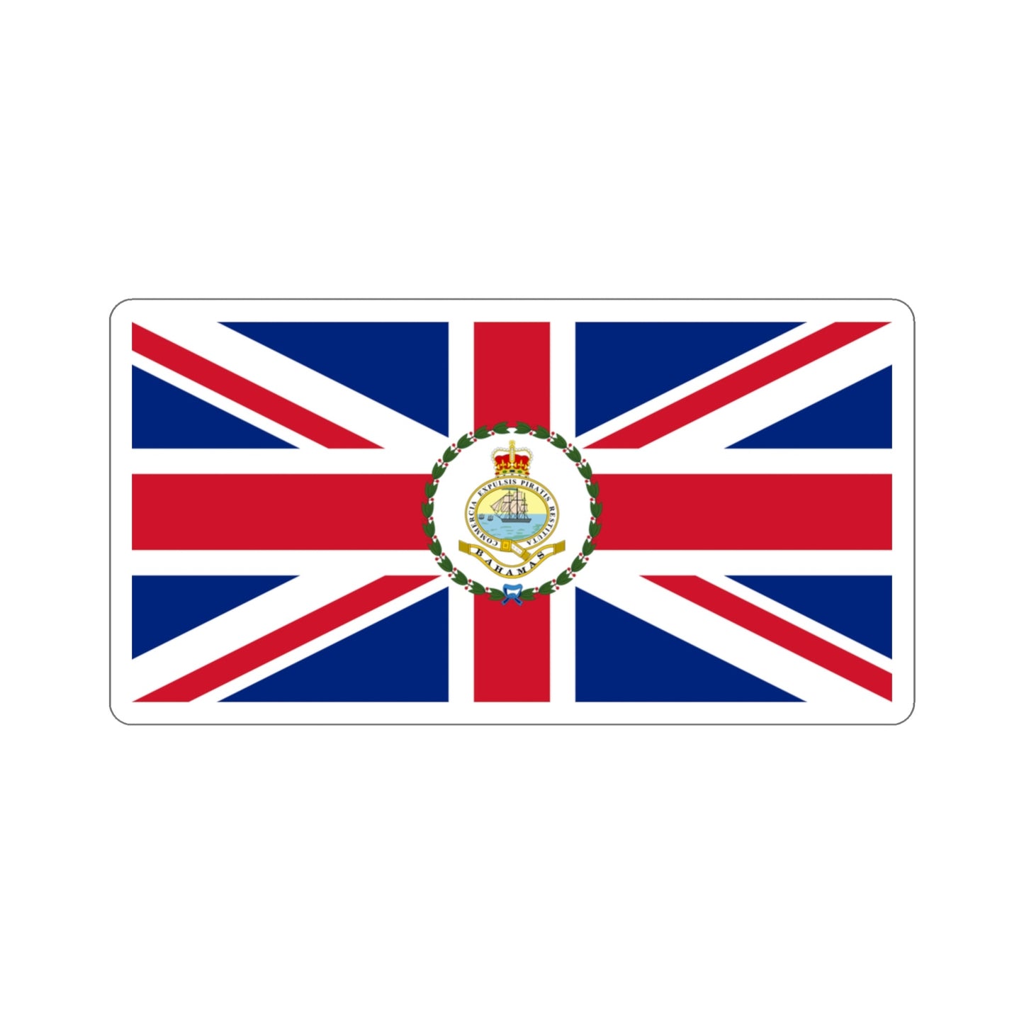 Flag of the Governor of the Bahamas (1869–1904 1953–1964) STICKER Vinyl Die-Cut Decal-3 Inch-The Sticker Space