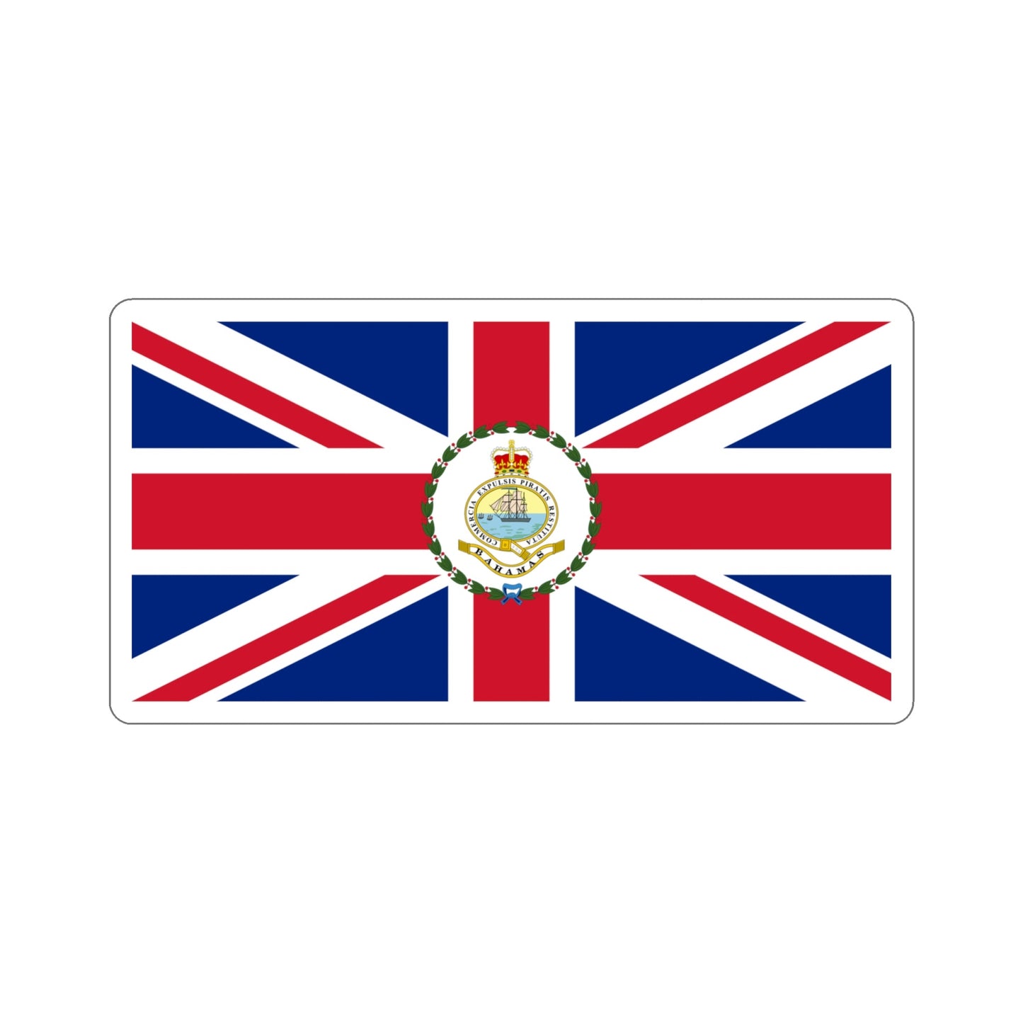 Flag of the Governor of the Bahamas (1869–1904 1953–1964) STICKER Vinyl Die-Cut Decal-4 Inch-The Sticker Space