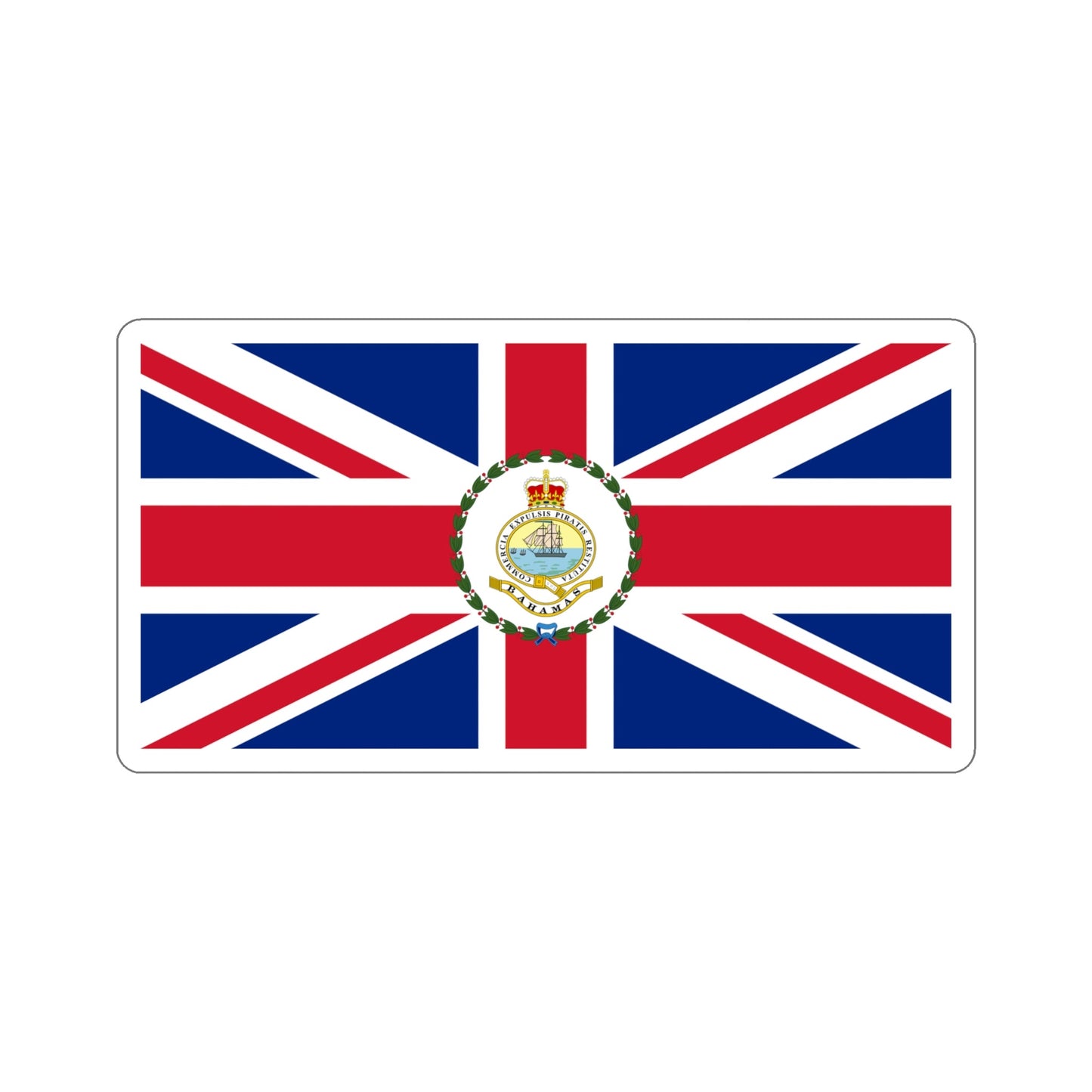 Flag of the Governor of the Bahamas (1869–1904 1953–1964) STICKER Vinyl Die-Cut Decal-5 Inch-The Sticker Space