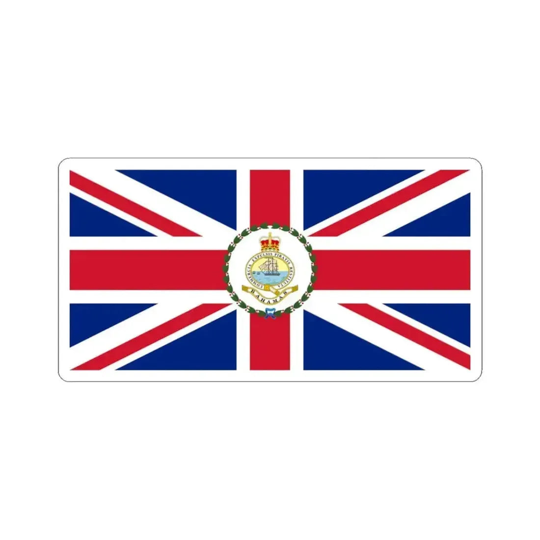 Flag of the Governor of the Bahamas 1869-1904 19531964 (Bahamas) STICKER Vinyl Kiss-Cut Decal 3 Inch White - The Sticker Space