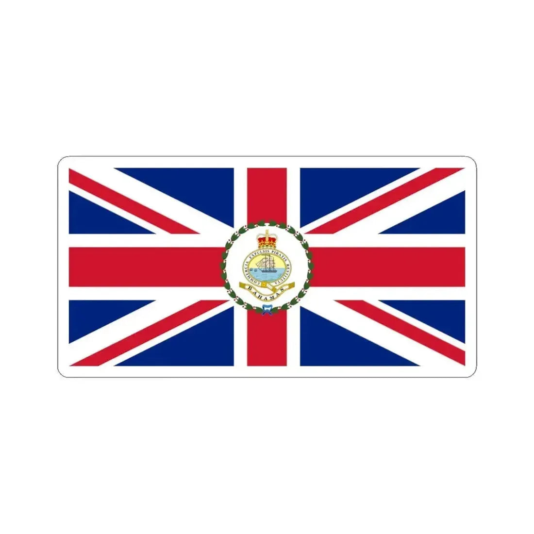 Flag of the Governor of the Bahamas 1869-1904 19531964 (Bahamas) STICKER Vinyl Kiss-Cut Decal 6 Inch White - The Sticker Space