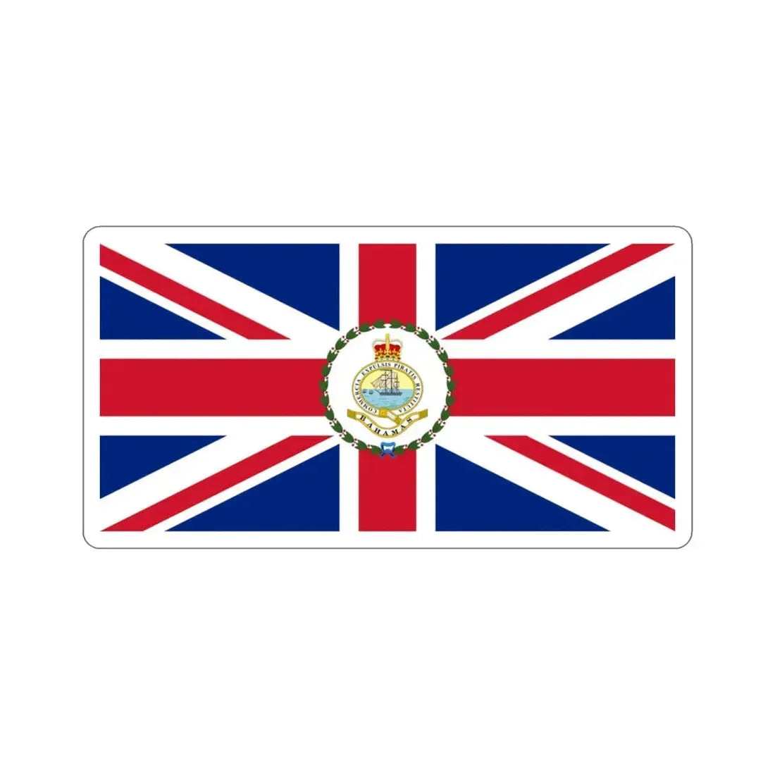 Flag of the Governor of the Bahamas (1869–1904 1953–1964) STICKER Vinyl Die-Cut Decal 3 Inch - The Sticker Space