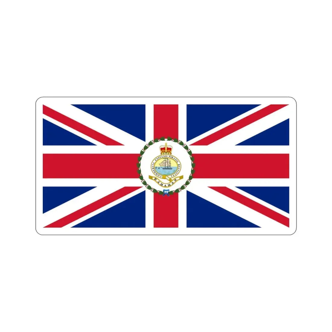 Flag of the Governor of the Bahamas (1869–1904 1953–1964) STICKER Vinyl Die-Cut Decal 3 Inch - The Sticker Space