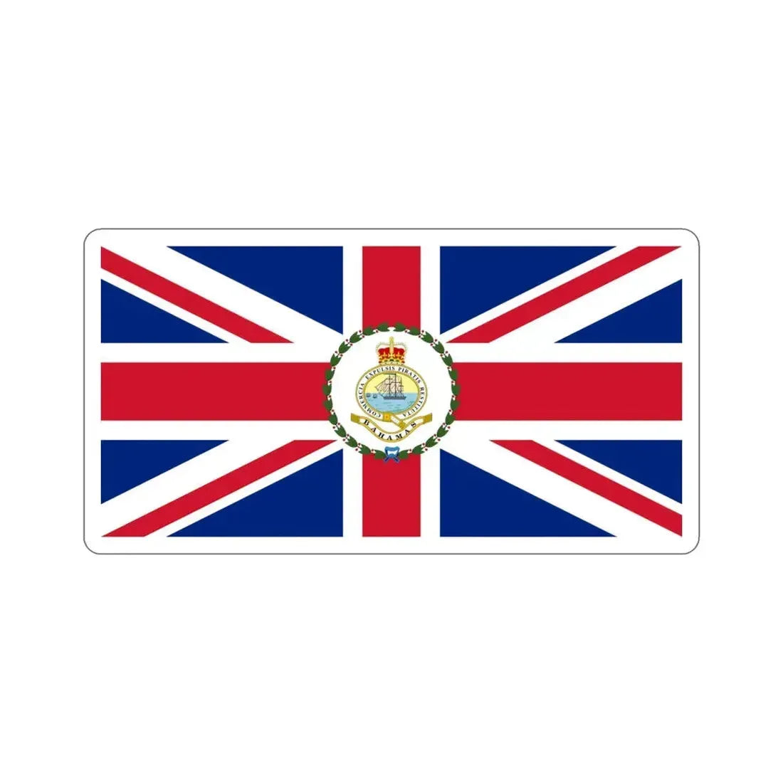 Flag of the Governor of the Bahamas (1869–1904 1953–1964) STICKER Vinyl Die-Cut Decal 4 Inch - The Sticker Space
