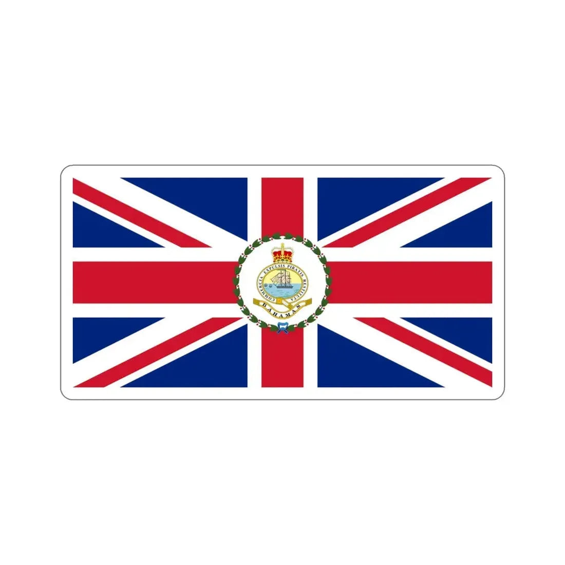Flag of the Governor of the Bahamas (1869–1904 1953–1964) STICKER Vinyl Die-Cut Decal 4 Inch - The Sticker Space