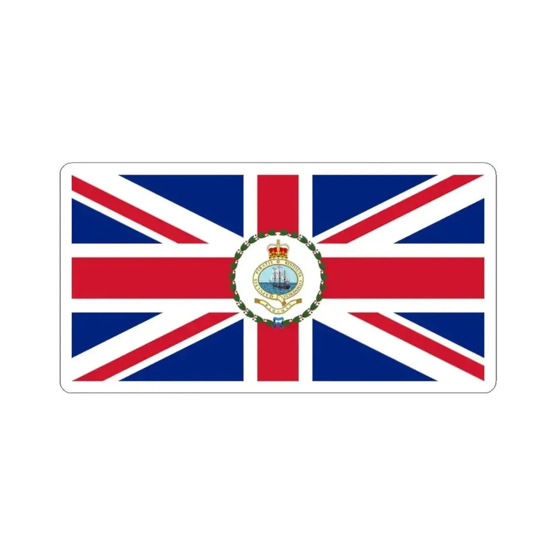 Flag of the Governor of the Bahamas 1964-1973 (Bahamas) STICKER Vinyl Kiss-Cut Decal 3 Inch White - The Sticker Space