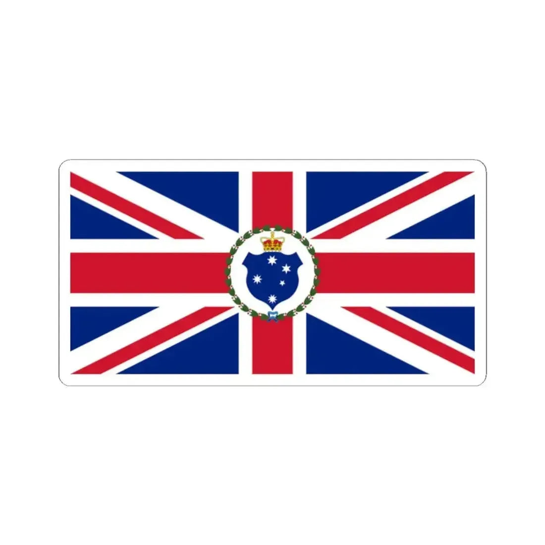 Flag of the Governor of Victoria 1877-1901 (Australia) STICKER Vinyl Kiss-Cut Decal 2 Inch White - The Sticker Space
