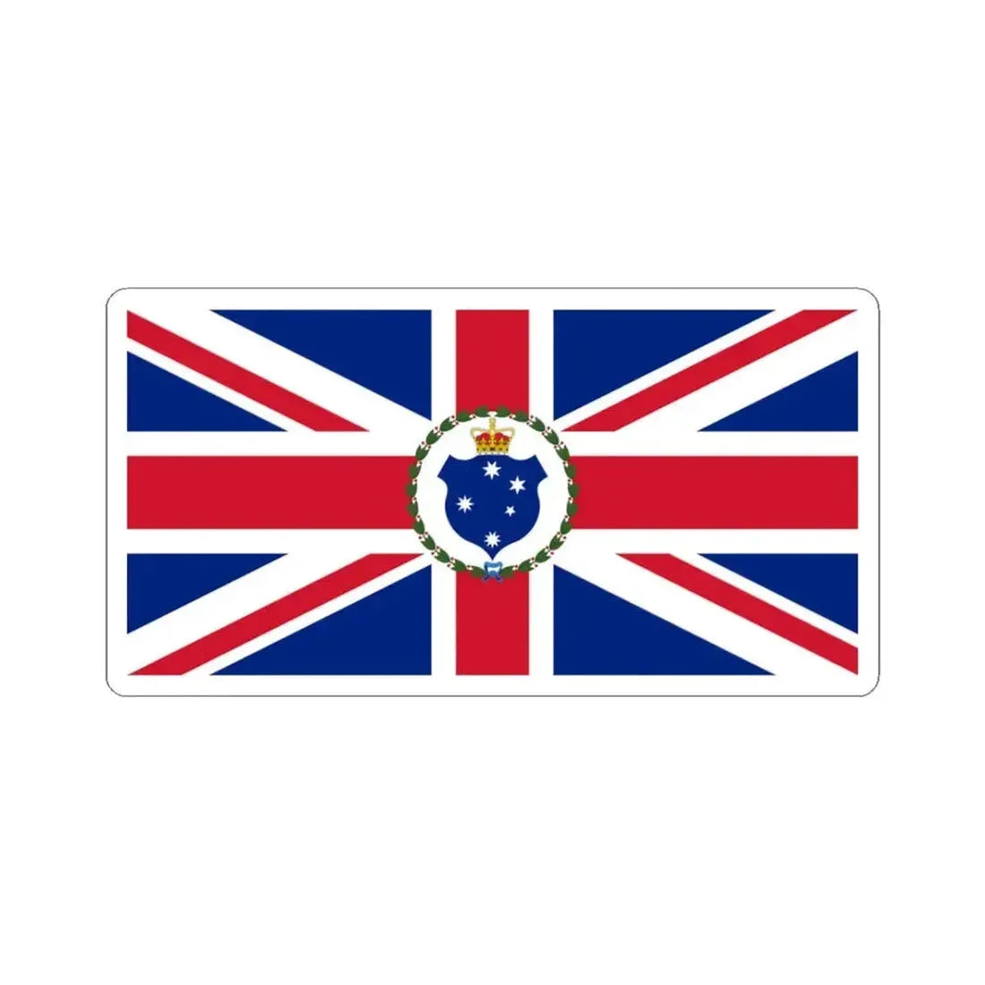 Flag of the Governor of Victoria 1877-1901 (Australia) STICKER Vinyl Kiss-Cut Decal 3 Inch White - The Sticker Space