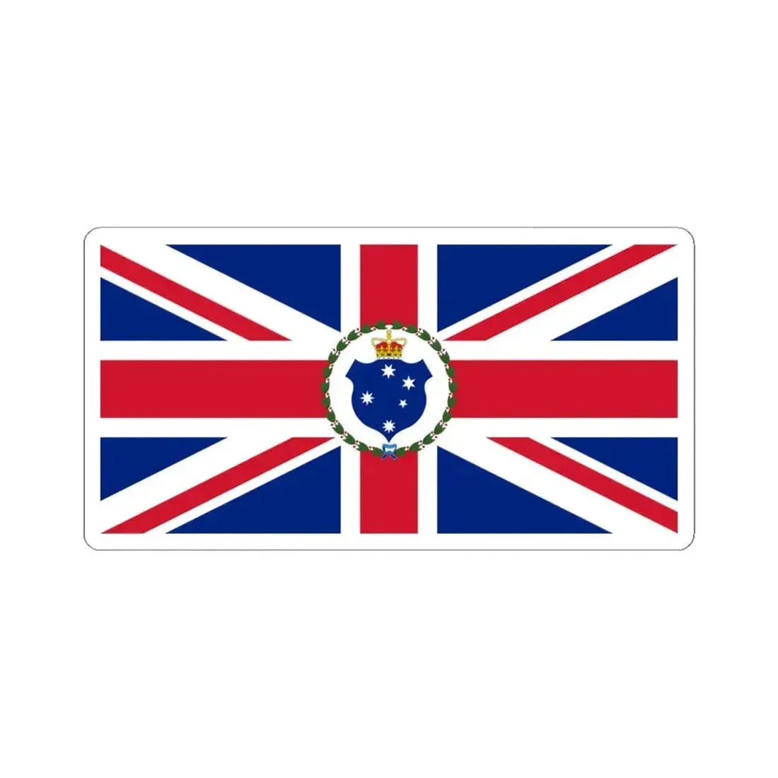 Flag of the Governor of Victoria 1877-1901 (Australia) STICKER Vinyl Kiss-Cut Decal 4 Inch White - The Sticker Space
