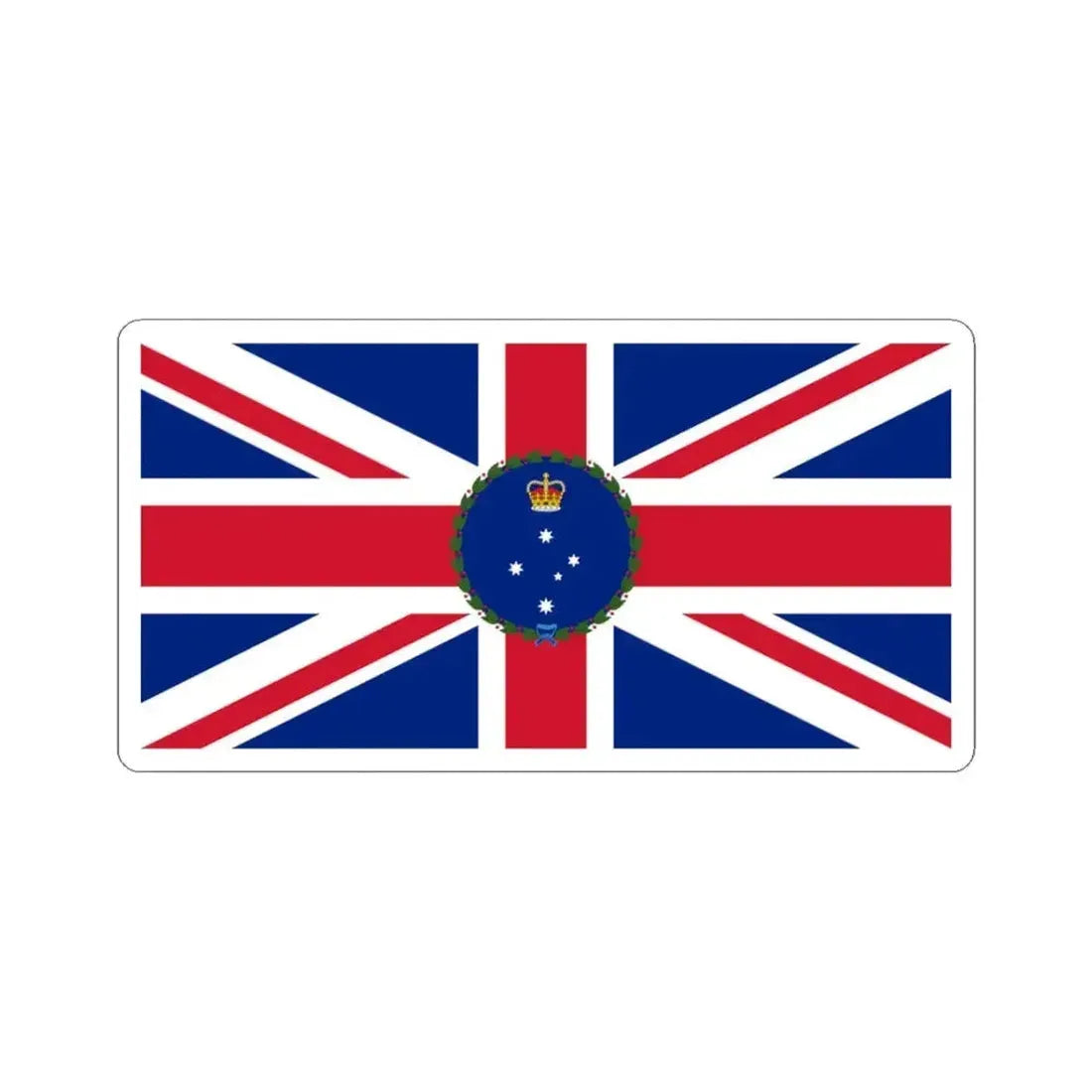 Flag of the Governor of Victoria 1952-1984 (Australia) STICKER Vinyl Kiss-Cut Decal 3 Inch White - The Sticker Space