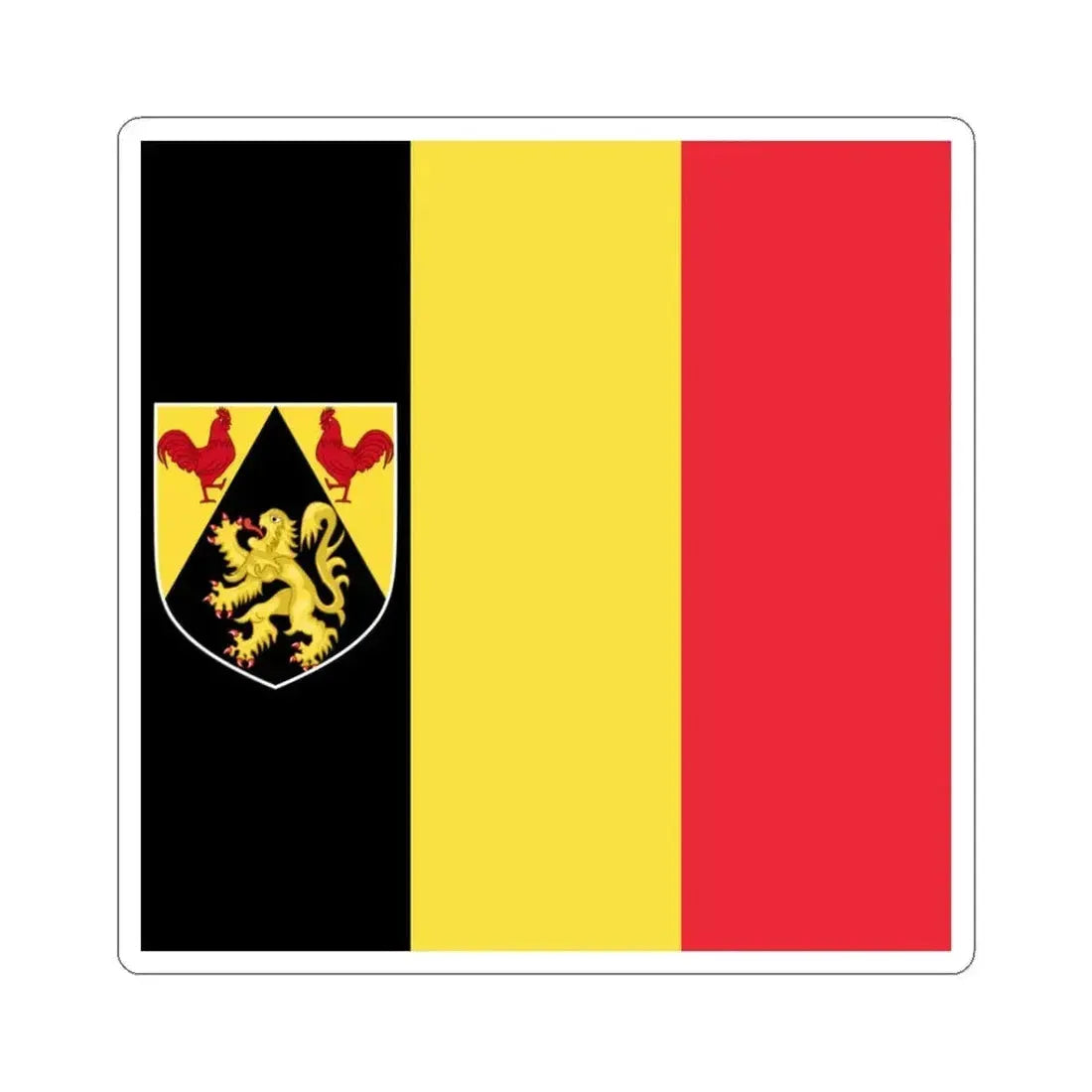 Flag of the Governor of Walloon Brabant (Belgium) STICKER Vinyl Kiss-Cut Decal 3 Inch White - The Sticker Space