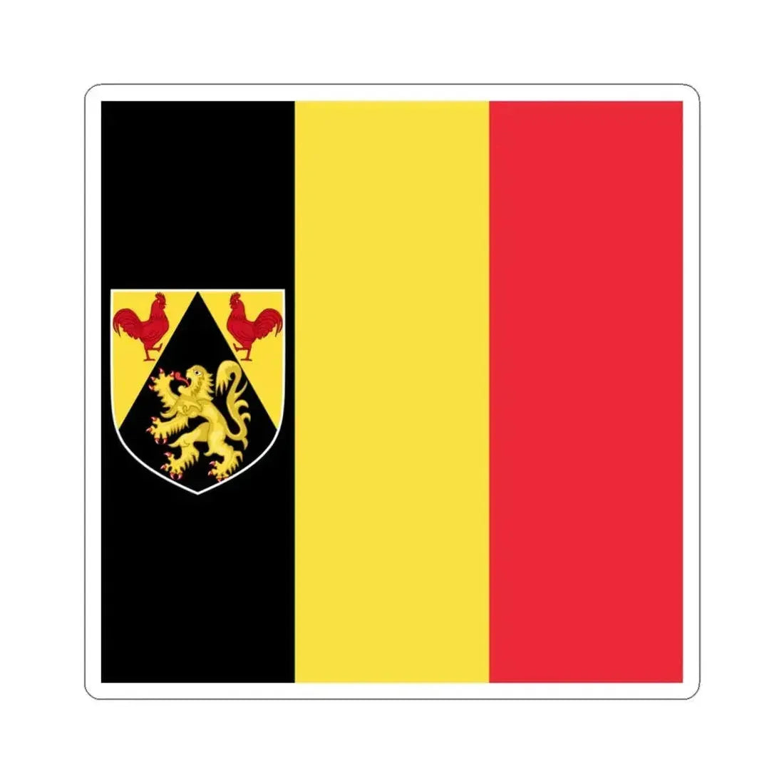 Flag of the Governor of Walloon Brabant (Belgium) STICKER Vinyl Kiss-Cut Decal 4 Inch White - The Sticker Space