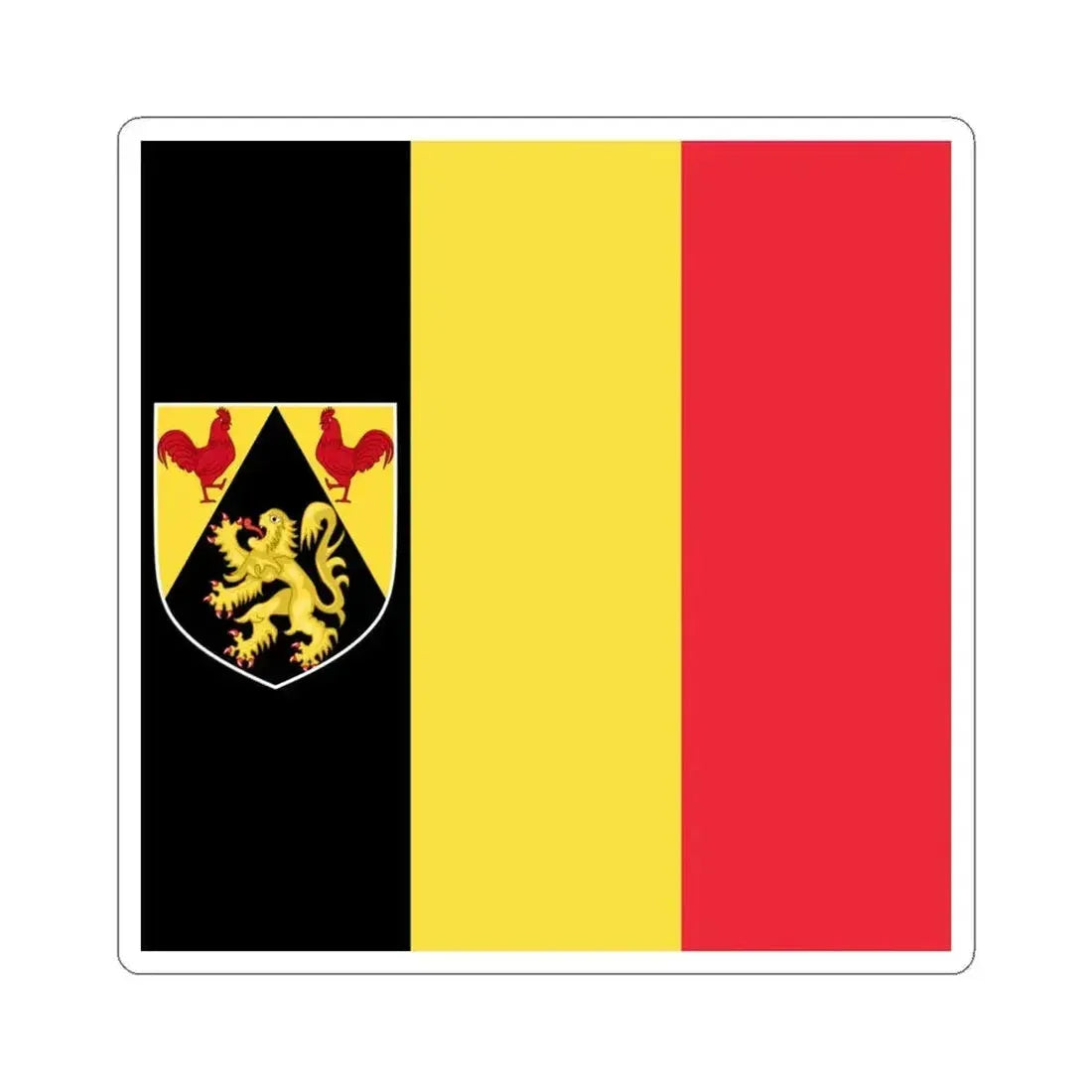 Flag of the Governor of Walloon Brabant (Belgium) STICKER Vinyl Kiss-Cut Decal 6 Inch White - The Sticker Space