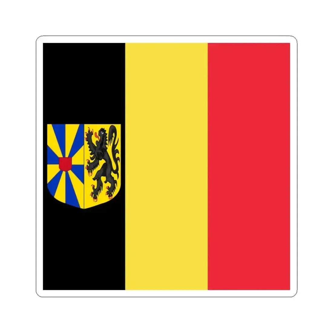 Flag of the Governor of West Flanders (Belgium) STICKER Vinyl Kiss-Cut Decal 4 Inch White - The Sticker Space
