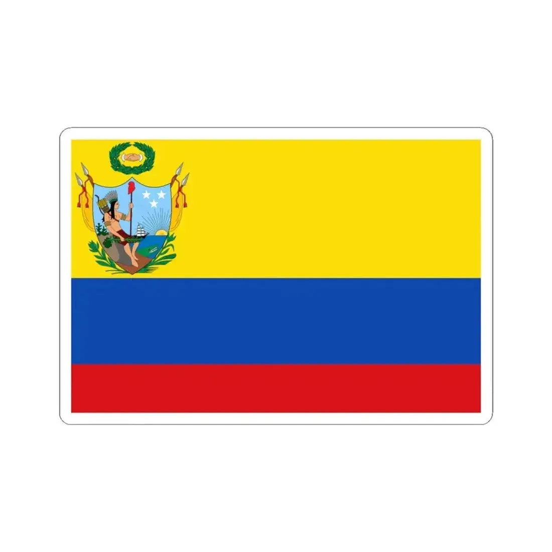 Flag of the Gran Colombia 1819-1820 version 1 (Colombia) STICKER Vinyl Kiss-Cut Decal 4 Inch White - The Sticker Space