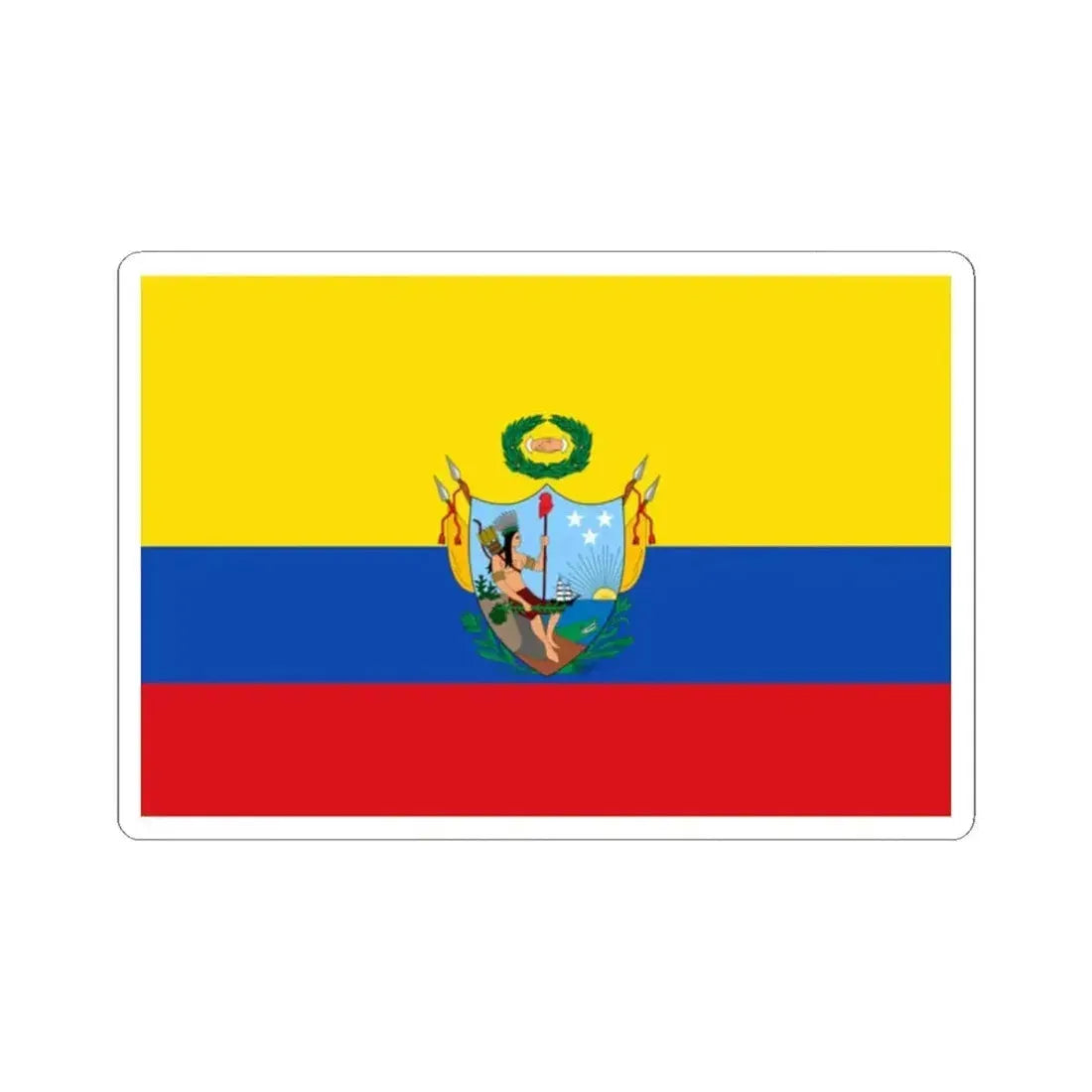 Flag of the Gran Colombia 1819-1820 version 2 (Colombia) STICKER Vinyl Kiss-Cut Decal 2 Inch White - The Sticker Space