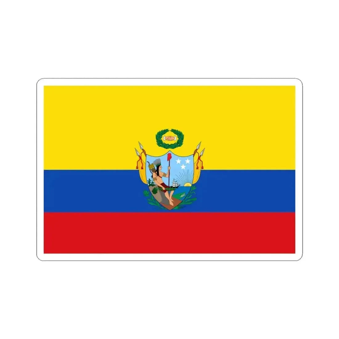 Flag of the Gran Colombia 1819-1820 version 2 (Colombia) STICKER Vinyl Kiss-Cut Decal 3 Inch White - The Sticker Space