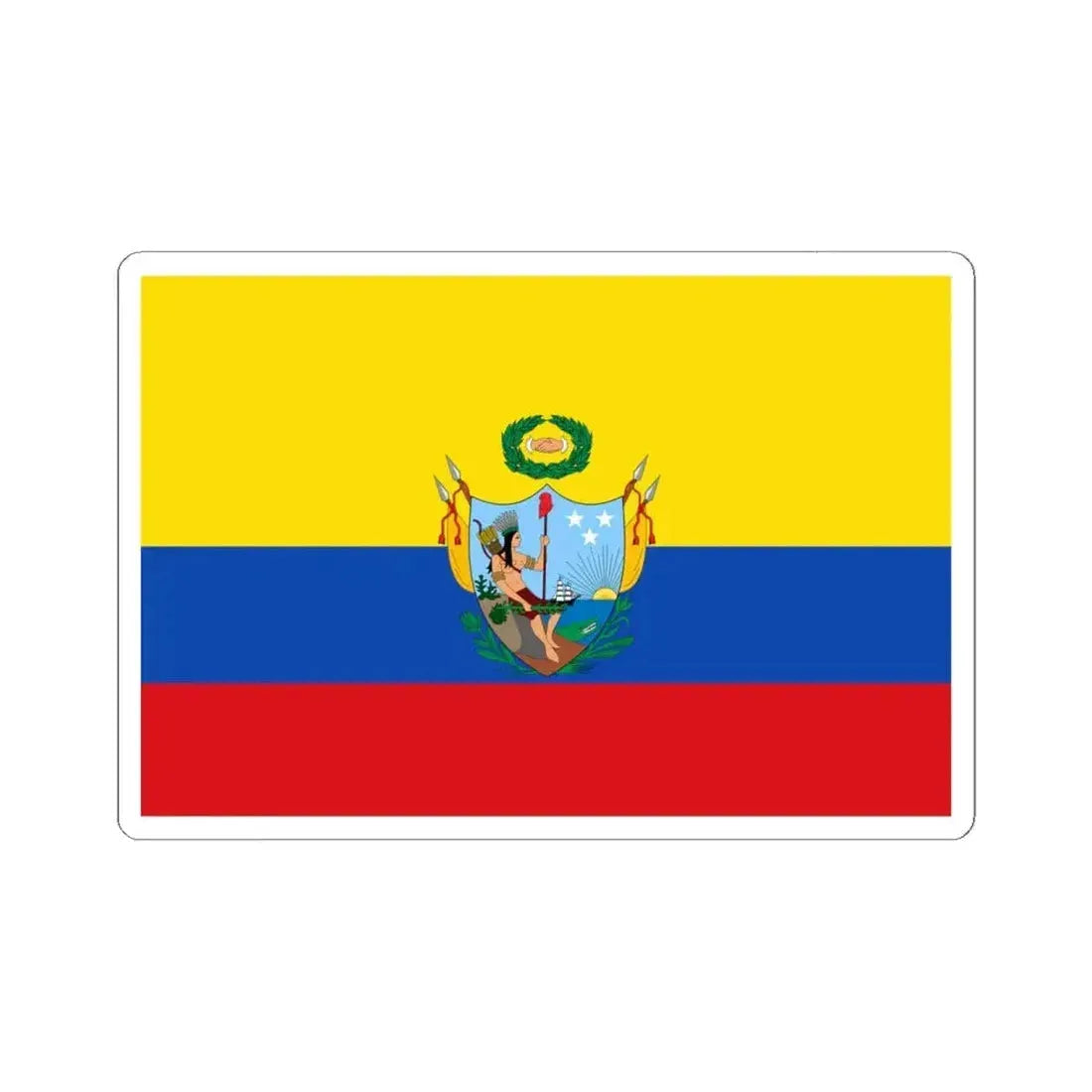 Flag of the Gran Colombia 1819-1820 version 2 (Colombia) STICKER Vinyl Kiss-Cut Decal 6 Inch White - The Sticker Space
