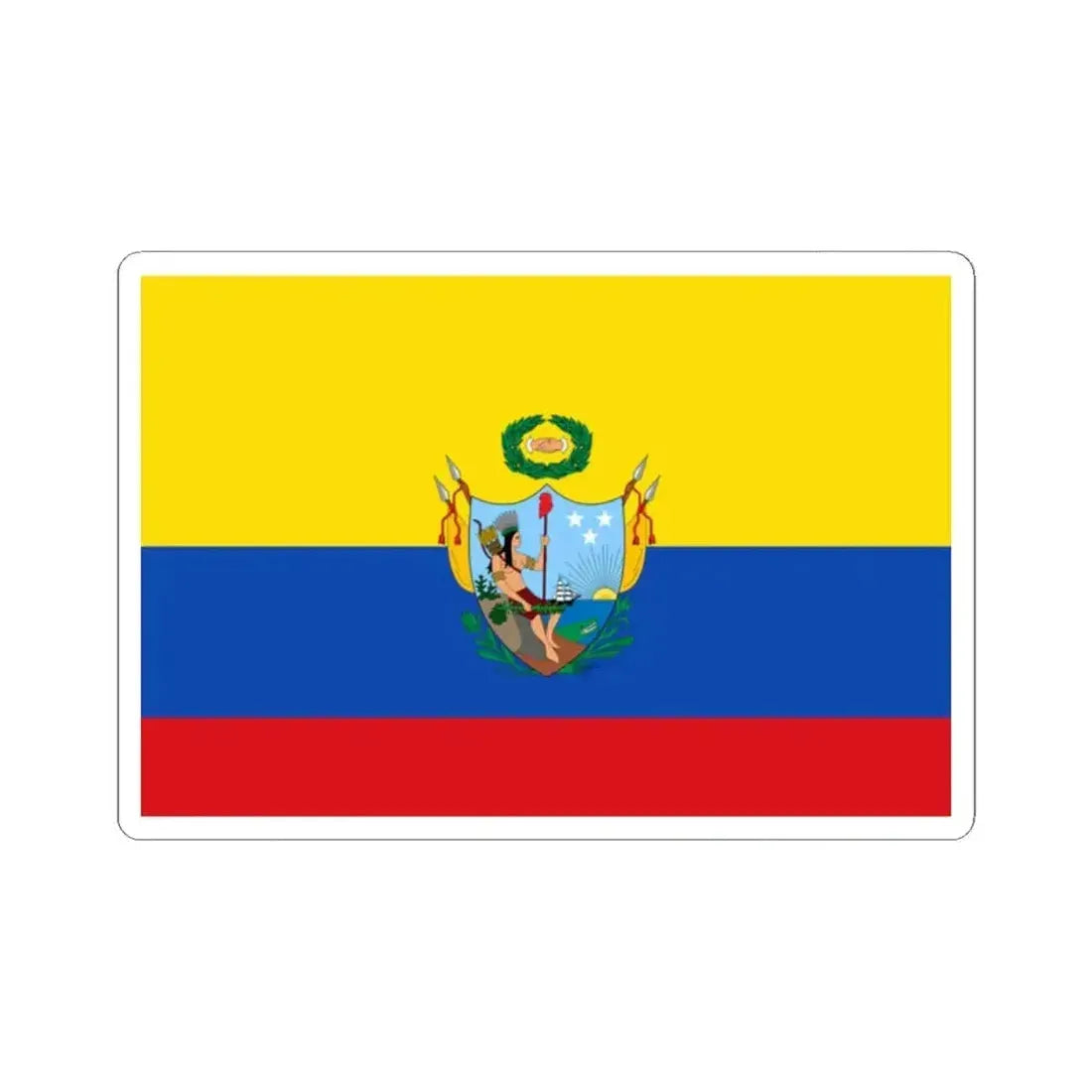 Flag of the Gran Colombia 1819-1820 version 3 (Colombia) STICKER Vinyl Kiss-Cut Decal 2 Inch White - The Sticker Space