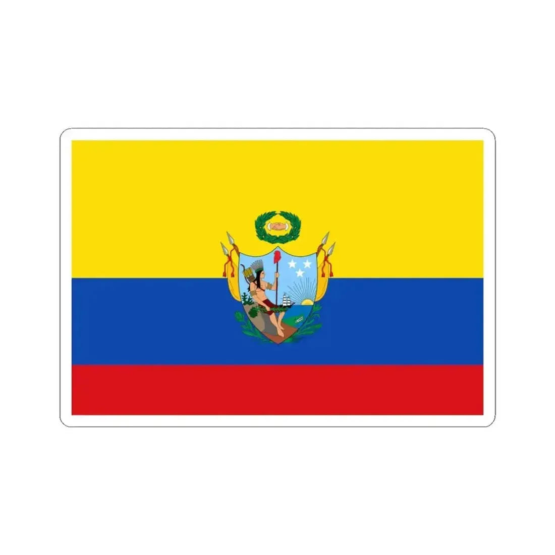 Flag of the Gran Colombia 1819-1820 version 3 (Colombia) STICKER Vinyl Kiss-Cut Decal 3 Inch White - The Sticker Space