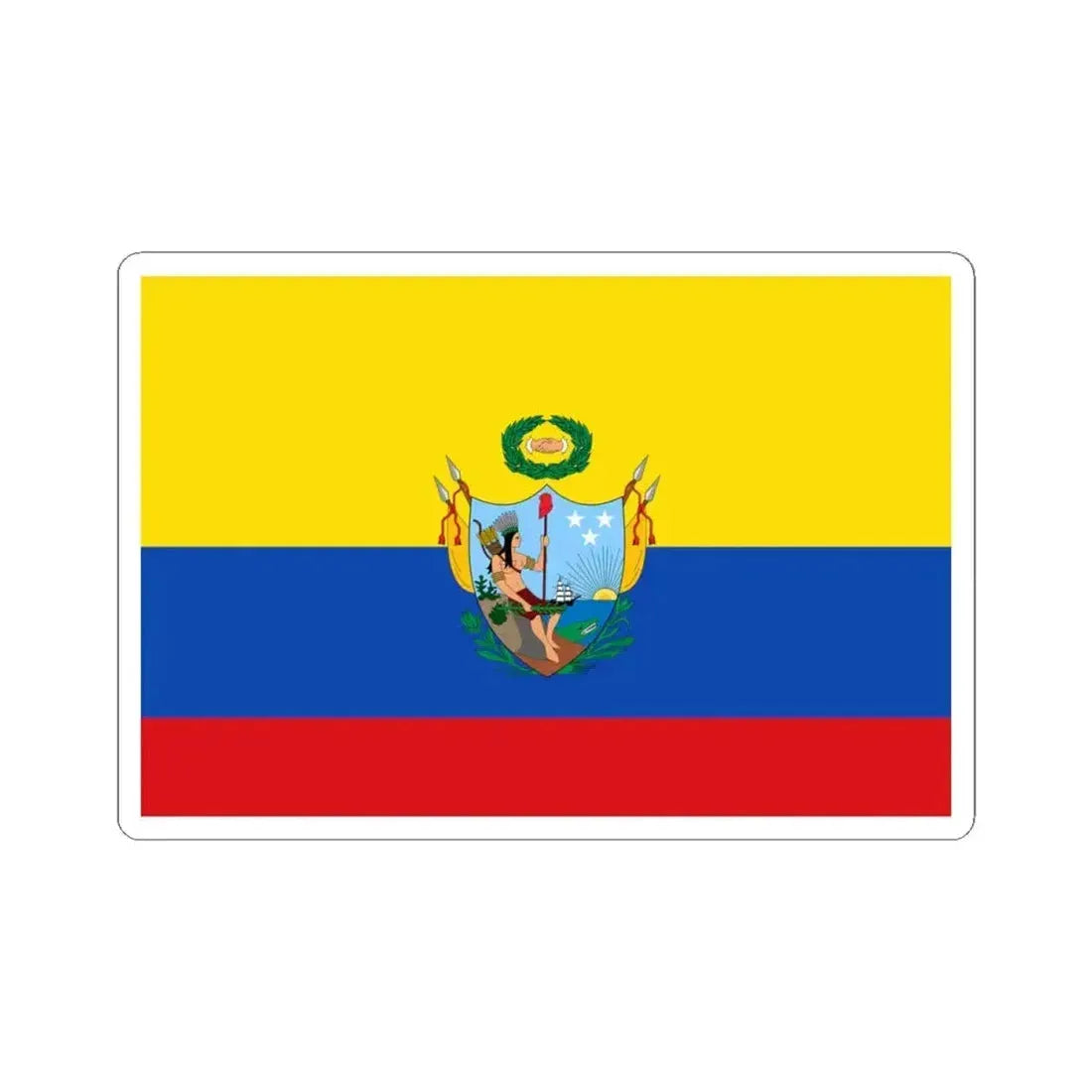 Flag of the Gran Colombia 1819-1820 version 3 (Colombia) STICKER Vinyl Kiss-Cut Decal 4 Inch White - The Sticker Space