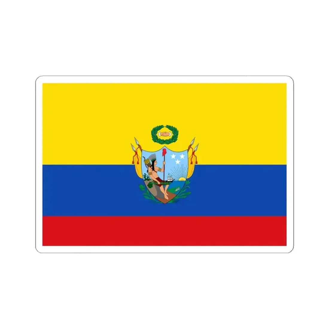 Flag of the Gran Colombia 1819-1820 version 3 (Colombia) STICKER Vinyl Kiss-Cut Decal 6 Inch White - The Sticker Space