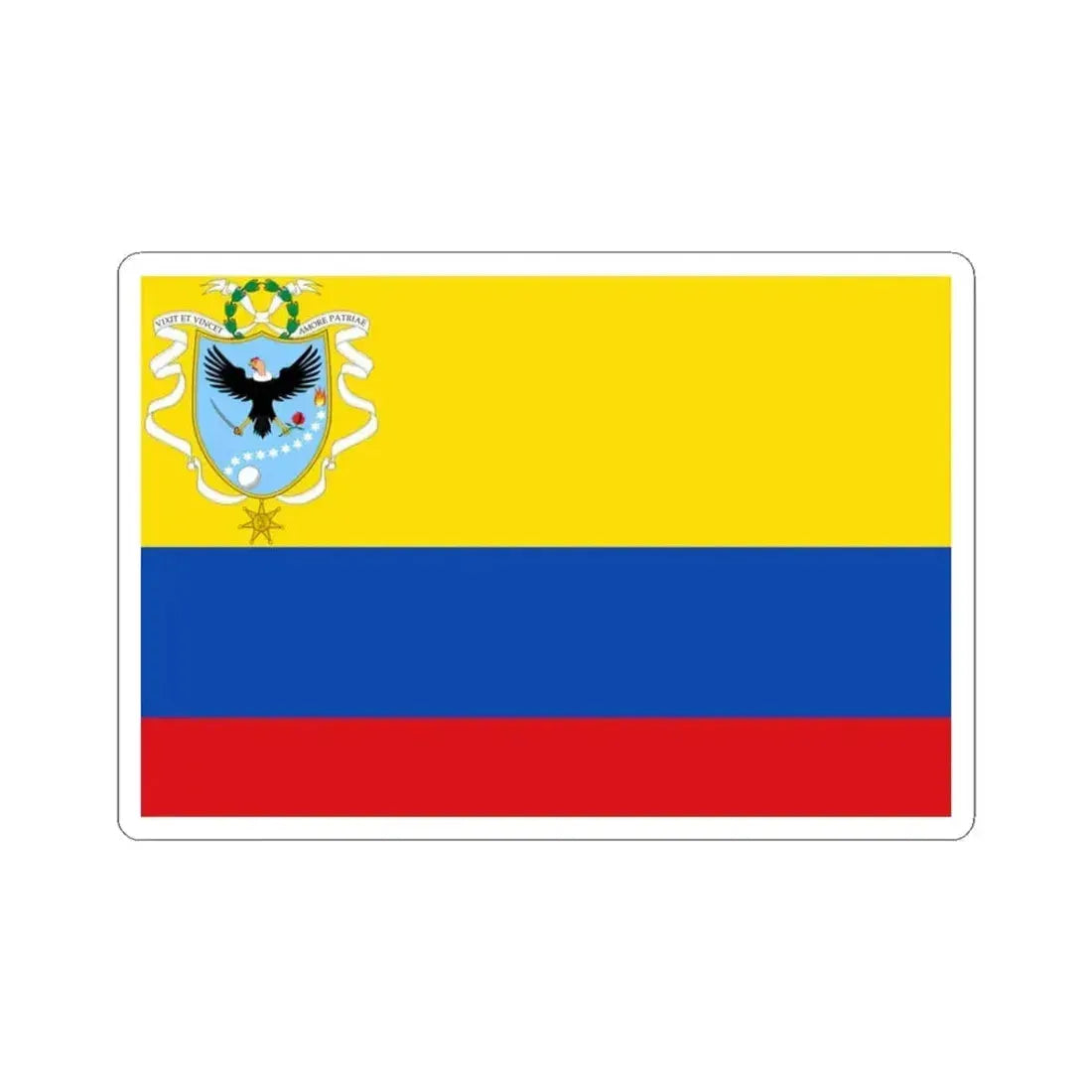 Flag of the Gran Colombia 1820-1821 version 1 (Colombia) STICKER Vinyl Kiss-Cut Decal 3 Inch White - The Sticker Space