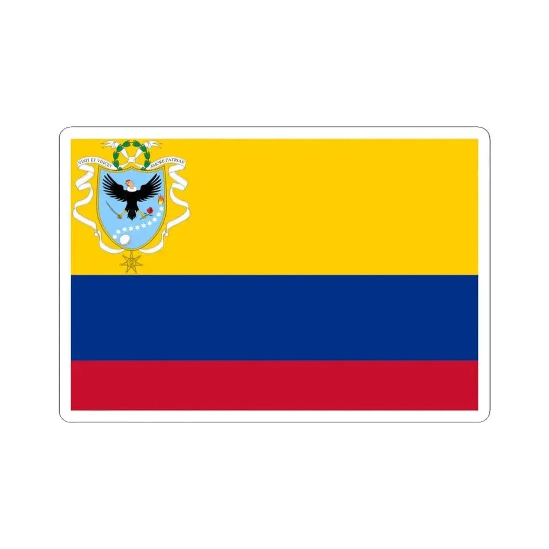Flag of the Gran Colombia 1820-1821 version 1 recolor (Colombia) STICKER Vinyl Kiss-Cut Decal 4 Inch White - The Sticker Space