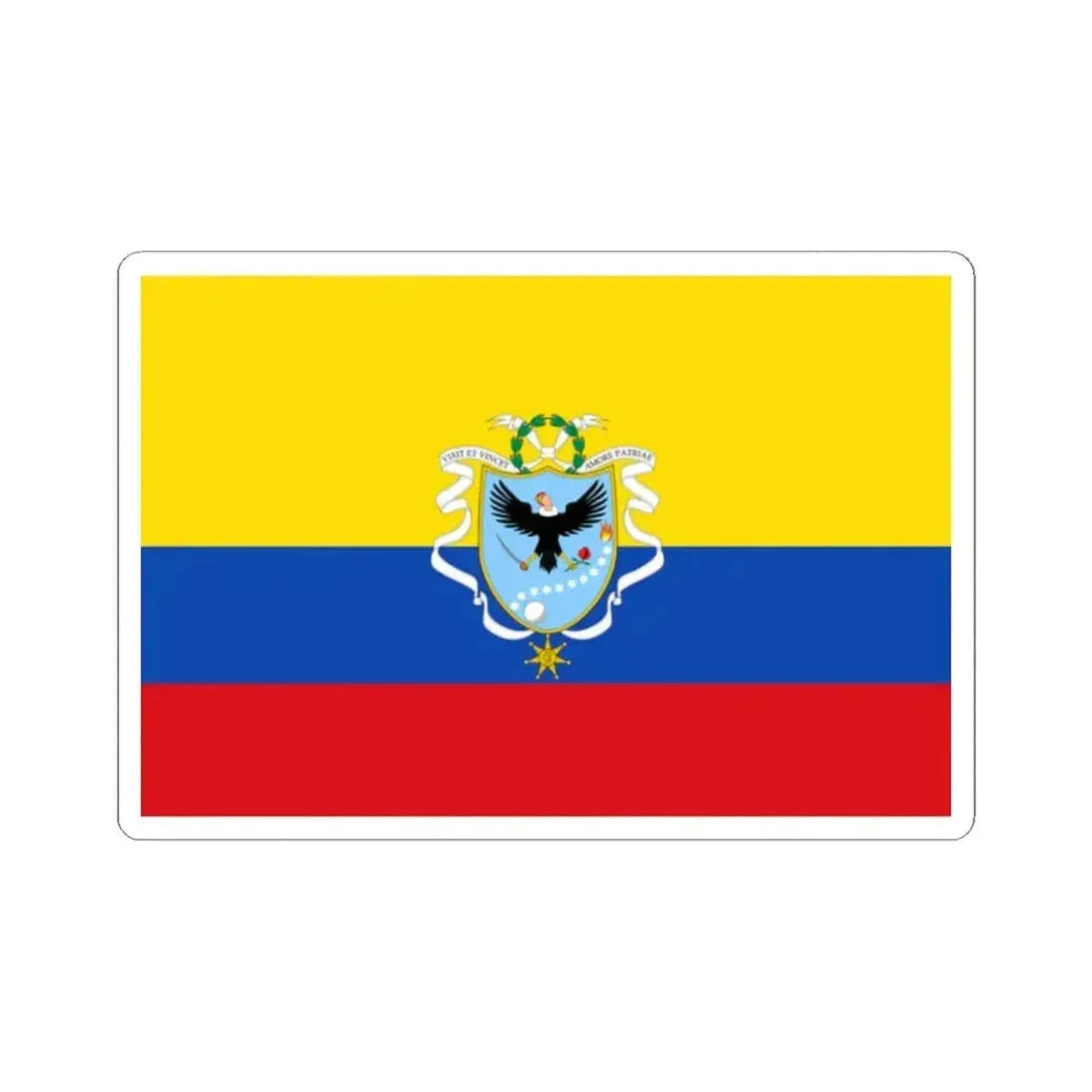 Flag of the Gran Colombia 1820-1821 version 2 (Colombia) STICKER Vinyl Kiss-Cut Decal 2 Inch White - The Sticker Space