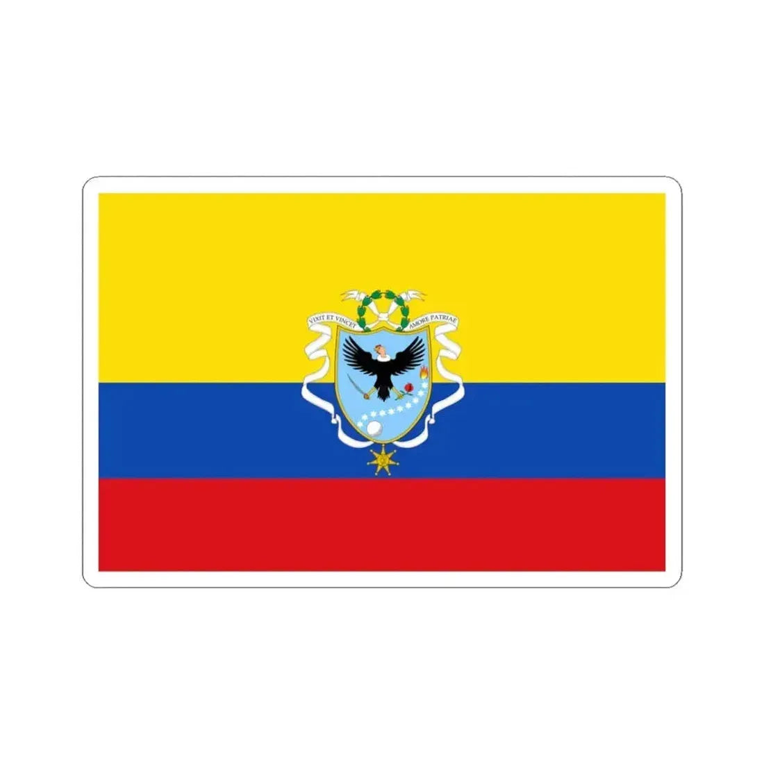 Flag of the Gran Colombia 1820-1821 version 2 (Colombia) STICKER Vinyl Kiss-Cut Decal 3 Inch White - The Sticker Space