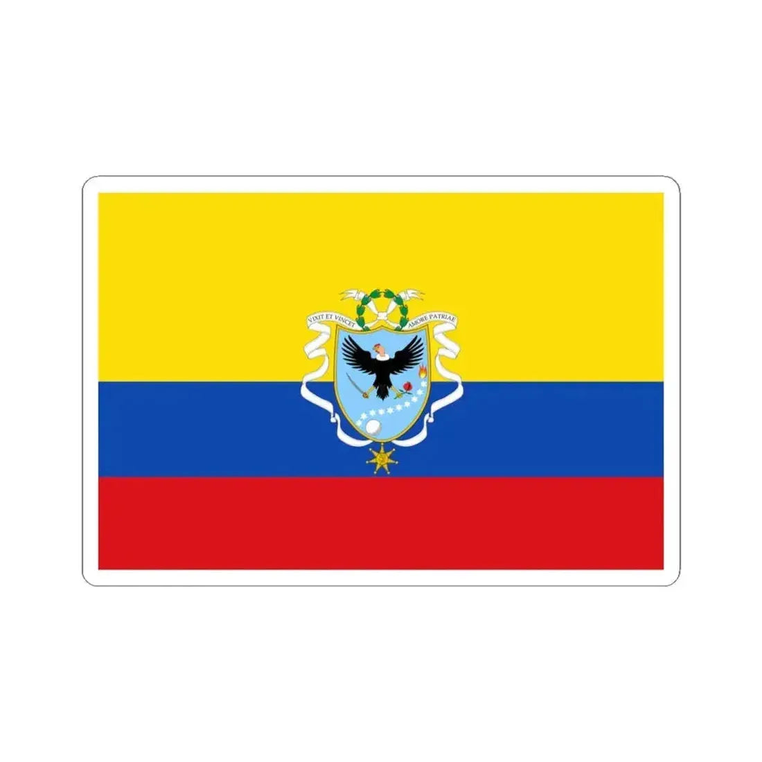 Flag of the Gran Colombia 1820-1821 version 2 (Colombia) STICKER Vinyl Kiss-Cut Decal 4 Inch White - The Sticker Space