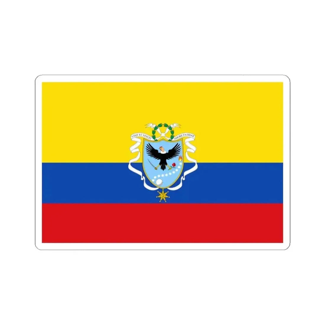Flag of the Gran Colombia 1820-1821 version 2 (Colombia) STICKER Vinyl Kiss-Cut Decal 6 Inch White - The Sticker Space