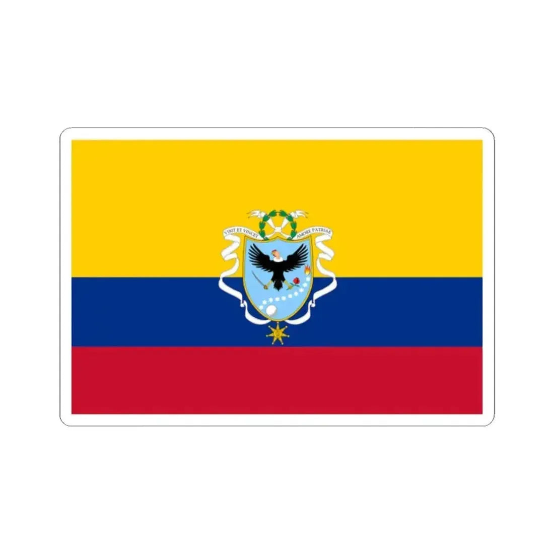Flag of the Gran Colombia 1820-1821 version 2 recolor (Colombia) STICKER Vinyl Kiss-Cut Decal 2 Inch White - The Sticker Space