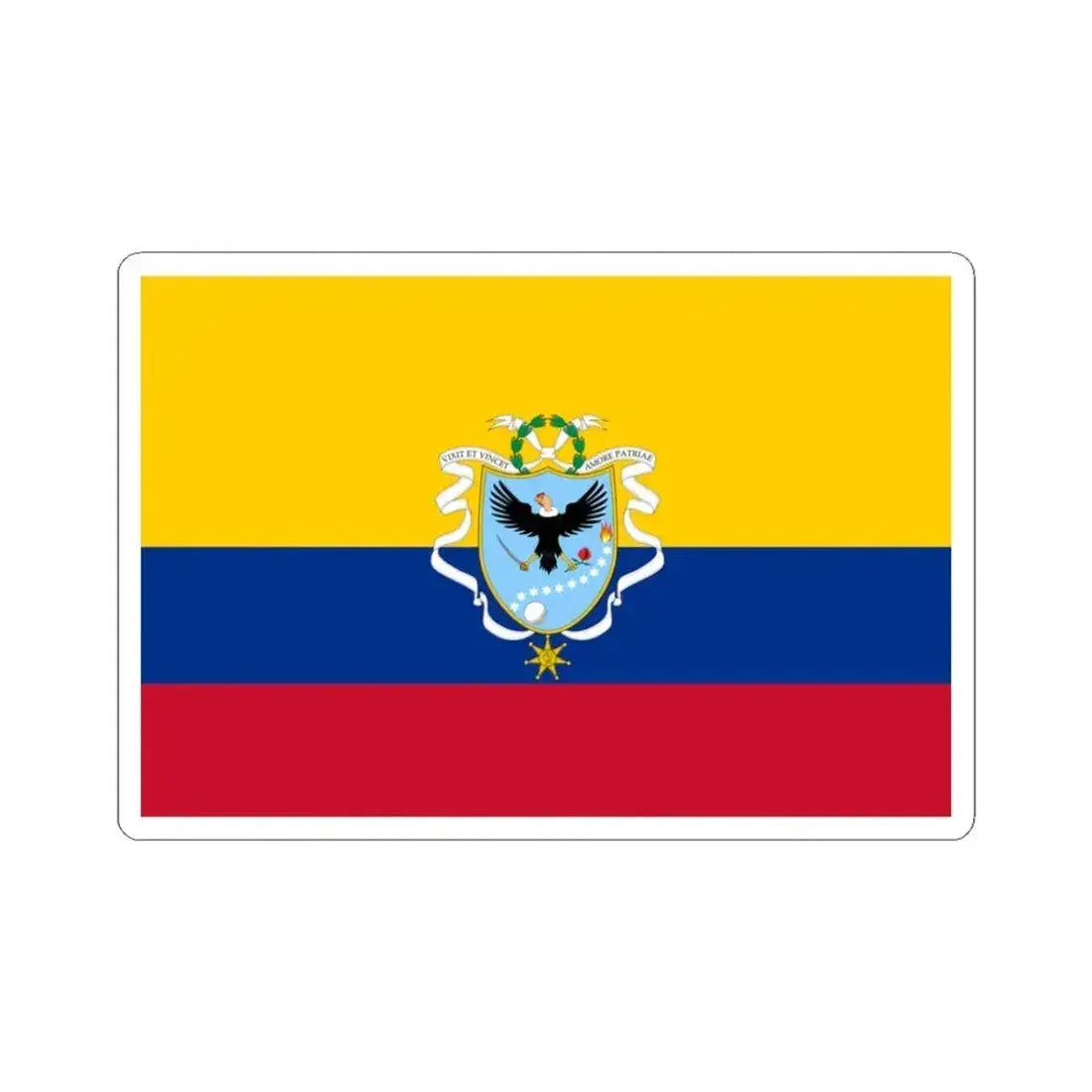 Flag of the Gran Colombia 1820-1821 version 2 recolor (Colombia) STICKER Vinyl Kiss-Cut Decal 3 Inch White - The Sticker Space